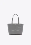 Dolce & Gabbana Small Dg Logo Tote Bag In Calf Leather In Gray