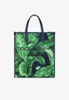 Dolce & Gabbana Small Dg Milano Banana Print Tote Bag In Green