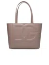 Dolce & Gabbana Small 'dg' Shopping Bag In Powder Calf Lear In Brown