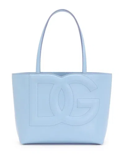 Dolce & Gabbana Small Leather Logo Tote Bag In Black