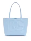 Dolce & Gabbana Small Dg Logo Leather Tote Bag In Blue