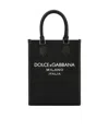 Dolce & Gabbana Mini Messenger Bag With Rubberized Logo In Black