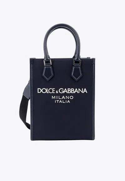 Dolce & Gabbana Small Embossed-logo Top Handle Bag