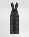 Dolce & Gabbana Small Floral-print Chiffon Dress In Black