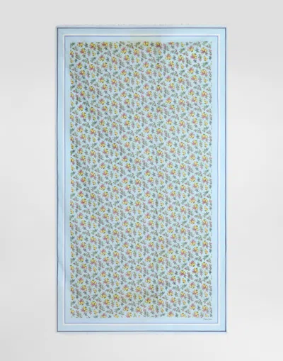 Dolce & Gabbana Small Floral-print Cotton Batiste Sarong In Multi