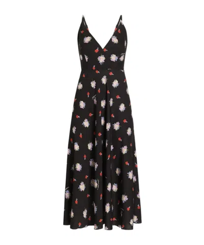Dolce & Gabbana Floral-print Midi Dress In Black