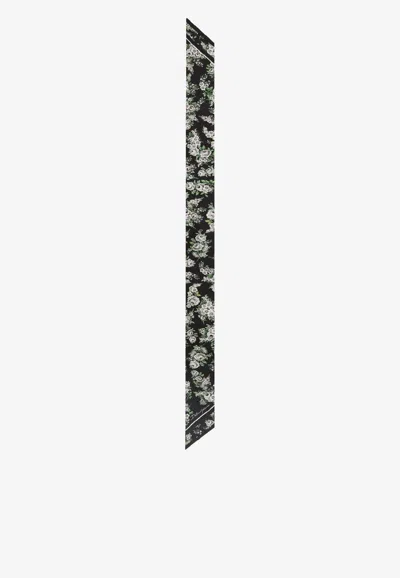 Dolce & Gabbana Small Flower Bouquet Print Silk Bandeau In White
