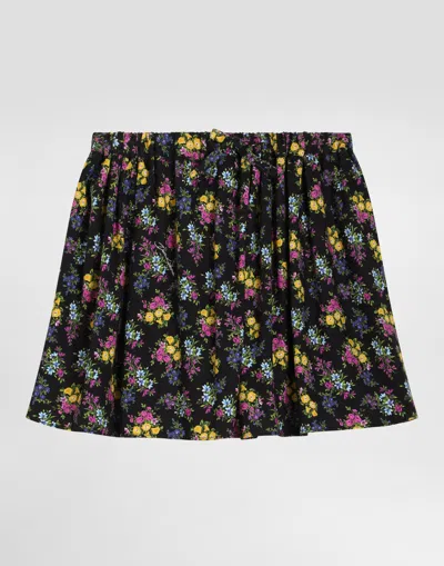 Dolce & Gabbana Kids' Floral-print Skirt In Multi