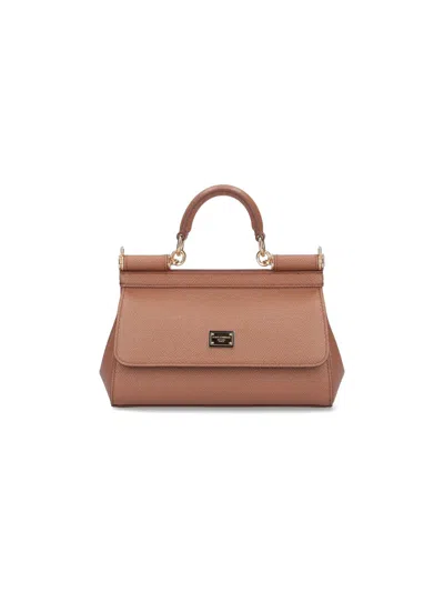 Dolce & Gabbana Small Handbag "sicily" In Brown