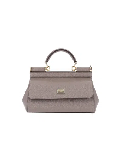 Dolce & Gabbana Small Handbag "sicily" In Taupe
