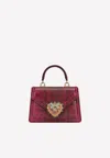 Dolce & Gabbana Small Karung Devotion Bag With Chain Strap In Pink
