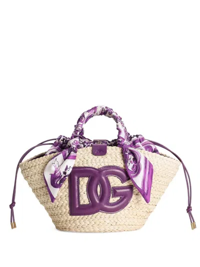 Dolce & Gabbana Small Kendra Straw Bag