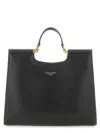 Dolce & Gabbana Black Calfskin Tote Bag With Adjustable Shoulder Strap