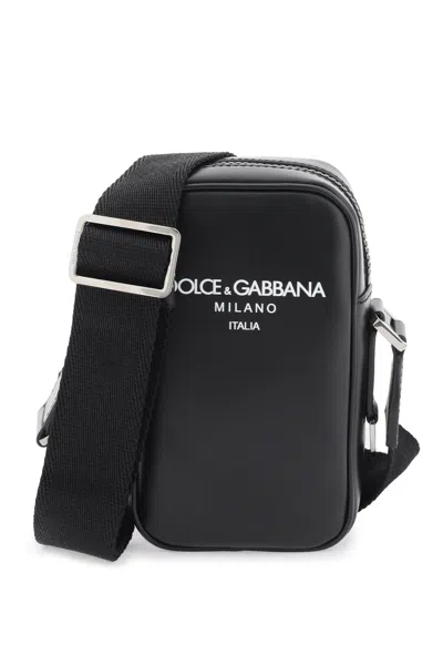 Dolce & Gabbana Small Leather Crossbody Bag In Dg Milano Italia
