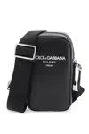 Dolce & Gabbana Logo-print Leather Shoulder Bag In Nero