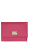 Dolce & Gabbana Small Leather Flap-over Wallet In Pink
