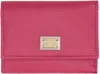 Dolce & Gabbana Small Leather Flap-over Wallet In Pink