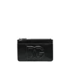 Dolce & Gabbana Black Leather Wallet With Embossed Logo In Black