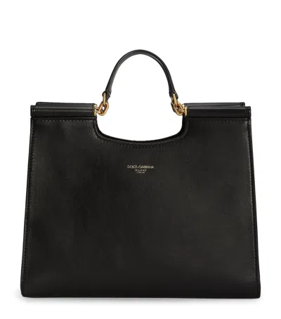DOLCE & GABBANA SMALL LEATHER SICILY TOTE BAG