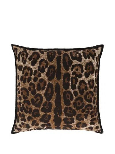 Dolce & Gabbana Canvas Cushion Small In Brown