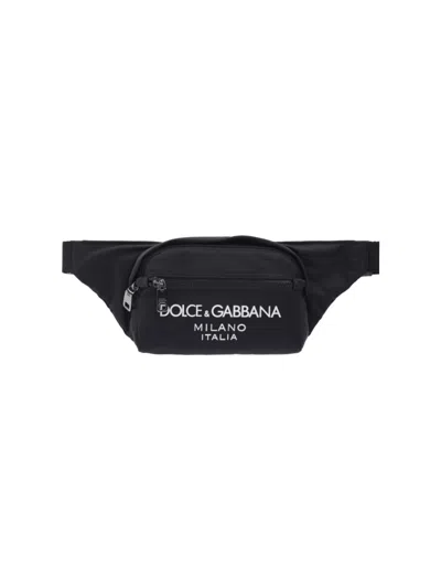Dolce & Gabbana Small Logo Belt Bag In Black Nylon