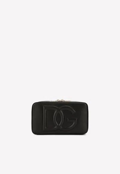 Dolce & Gabbana Small Logo Camera Bag In Calf Leather In Black