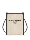 Dolce & Gabbana Small Logo-embroidered Canvas Shoulder Bag In Neutrals