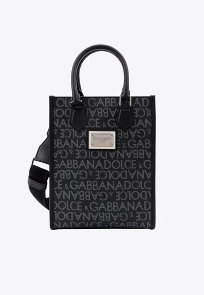 Dolce & Gabbana Small Logo Jacquard Top Handle Bag