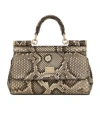 Dolce & Gabbana Dolce  Gabbana Small Logo Plaque Embossed Sicily Handbag In Nude