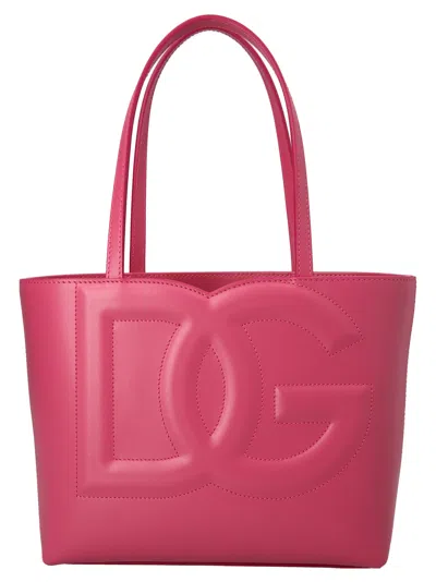 Dolce & Gabbana Small Logo Shopping Bag Tote Bag Fuchsia In Pink