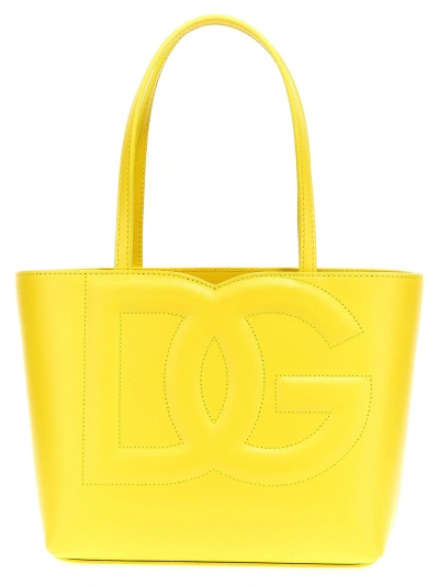 Dolce & Gabbana Small Logo Shopping Bag In Yellow