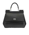Dolce & Gabbana Sicily Handtasche Mit Logo-schild In Black