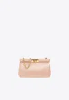 Dolce & Gabbana Small Marlene Satin Clutch In Beige