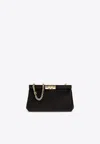 Dolce & Gabbana Marlene Small Satin Shoulder Bag In Black