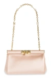 Dolce & Gabbana Small Marlene Satin Shoulder Bag In Dark Beige