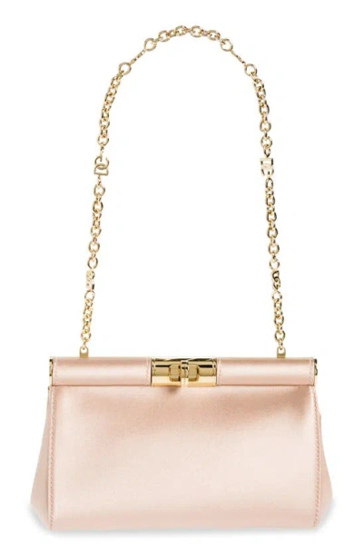 Dolce & Gabbana Small Marlene Satin Shoulder Bag In Dark Beige