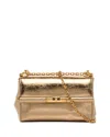 Dolce & Gabbana Rectangular Leather Mini Marlene Shoulder Bag In Gold