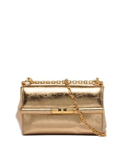 DOLCE & GABBANA SMALL METALLIC LEATHER SHOULDER BAG