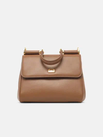 Dolce & Gabbana Small 'my Sicily' Brown Leather Bag