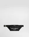 Dolce & Gabbana Small Nylon Belt Bag With Rubberized Logo In Black