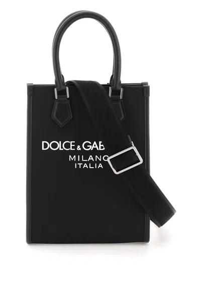 Dolce & Gabbana Logo Embossed Tote Bag In Blue