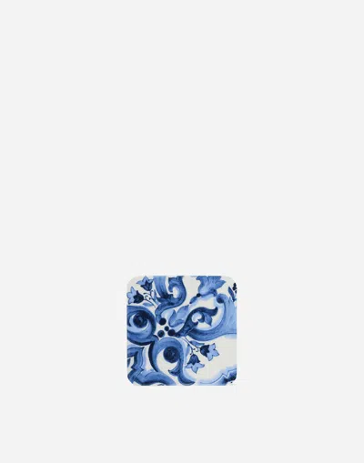Dolce & Gabbana Small Porcelain Coaster In Multicolor