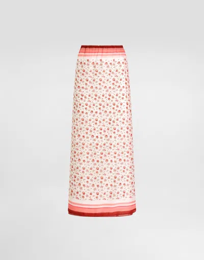 Dolce & Gabbana Small Rose-print Cotton Batiste Sarong In Multi