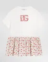 Dolce & Gabbana Small Rose-print Dress With Dg Patch In White