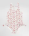 Dolce & Gabbana Small Rose-print One-piece Swimsuit In White