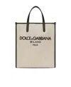 Dolce & Gabbana Small Shopping Canvas Tote Bag In Nude