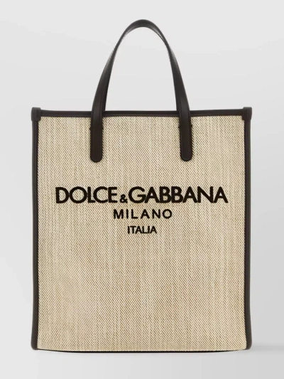 Dolce & Gabbana Small Shopping Tote Bag In Cream