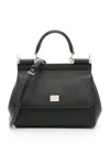 Dolce & Gabbana Sicily Small Leather Shoulder Bag In Black