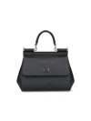 Dolce & Gabbana Sicily Small Leather Shoulder Bag In Black