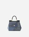 Dolce & Gabbana Small Sicily Bag In Patchwork Denim And Calfskin In Denim